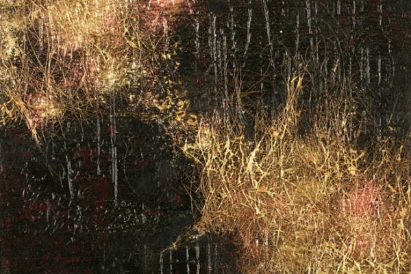 Process I (triptych, 6” x 6” each, mixed media on canvas, 2007)